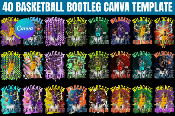 40 Basketball Bootleg Canva Template: Custom Team Shirts Made Easy