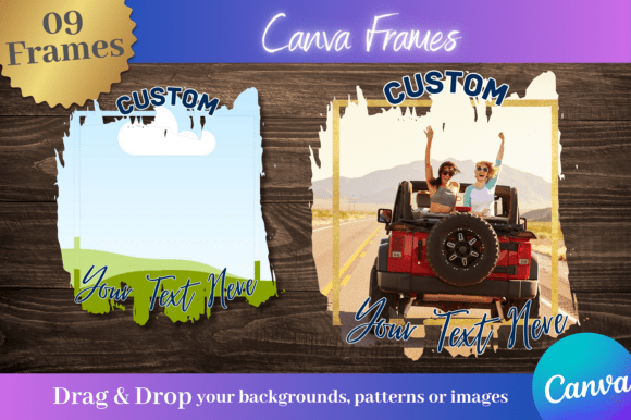 9pc Brush Strokes Canva Frames: Elevate Your Digital Designs