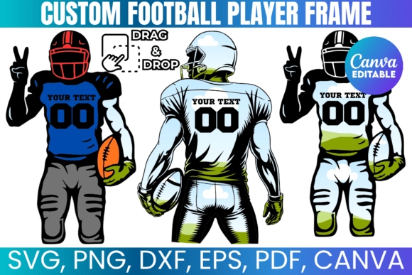 American Football Editable Canva Frame: Design Game Day Graphics