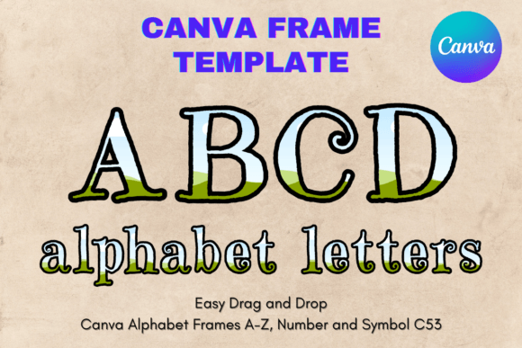 Canva Letters Frame Alphabet Template_53: Design Your Own Sublimation Letters