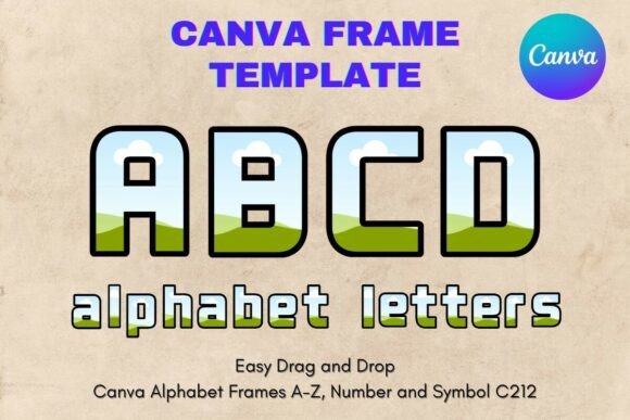 Canva Letters Frame Alphabet Template212: A Modern Typography Asset
