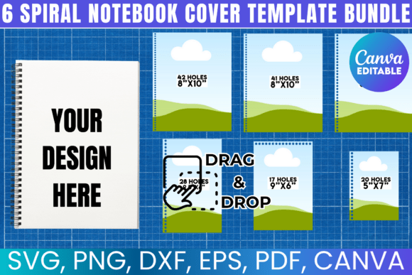 Design Custom Spiral Notebooks with 6 Editable Templates
