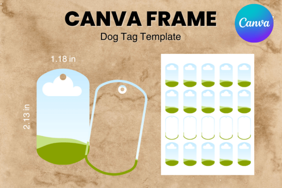 Dog Tag Canva Frame Template Pet Tag_2 for Pet Brands
