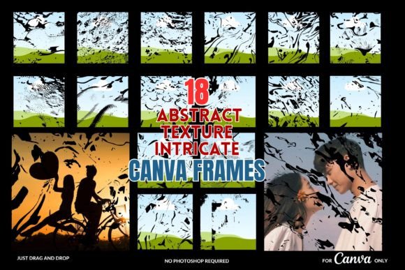 Elevate Your Graphics with Abstract Texture Intricate Canva Frames