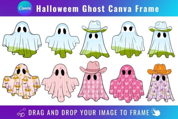 Halloween Cute Ghost Canva Frames Bundle: A Designer's Perspective