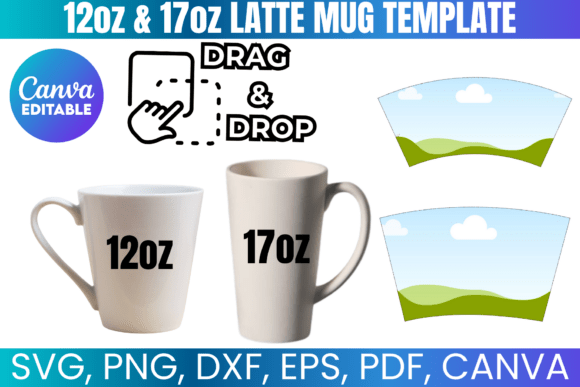 Mastering Custom Drinkware: The 17oz and 12oz Latte Mug Template Guide