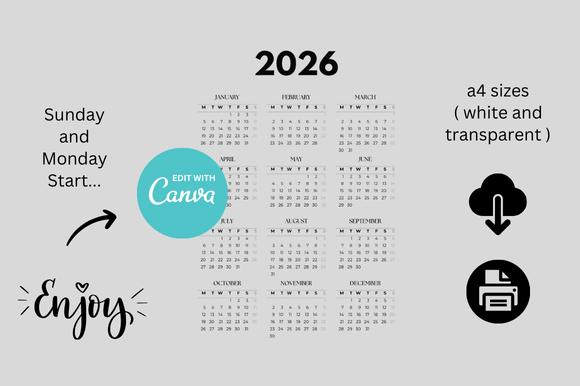 Plan Your Year: The 2026 Calendar Canva Editable