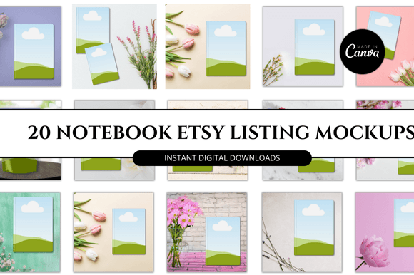 Streamline Your Etsy Shop with Notebook Canva Mockups