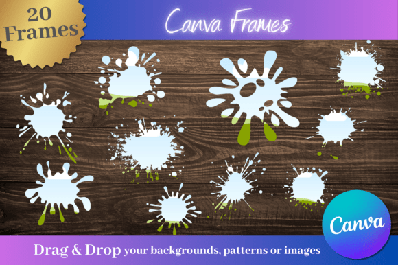 Unleash Creativity with 20 Paint Splatter Canva Frames